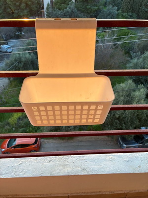 Hanging kitchen basket used