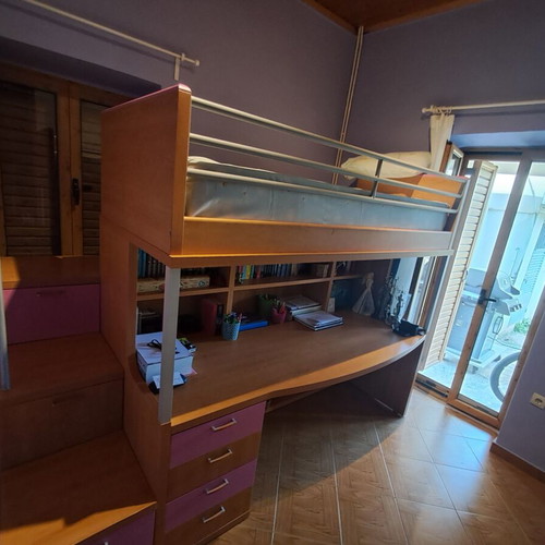 Giannousiadis bunk bed with desk, wooden kids furniture