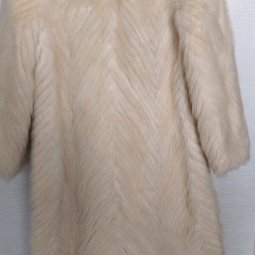 Fur coat from Russia, handmade, beige ecru
