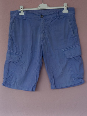 Men's Cotton Cargo Bermuda Shorts like new, blue-ciel, XXL