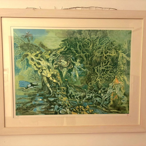 Eudaimon Large Collectible Silk Screen Print by Hatzikyriakos Gikas Like New
