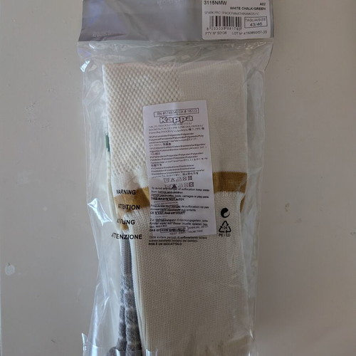 Kappa Panathinaikos Football Socks new, size 42-46, white with green