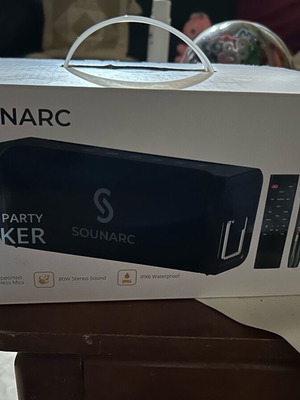 Bluetooth karaoke speaker like new with 2 microphones and charger