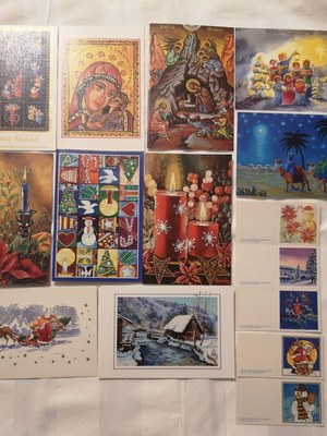 Christmas cards new, pack of 10 large and 5 small