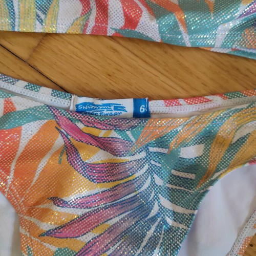 Girls' swimsuit, size 6 years, multicolour