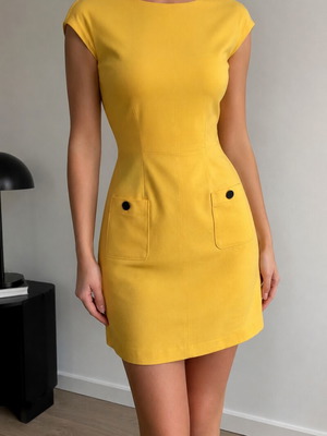 Karen Millen yellow dress like new, size L 40
