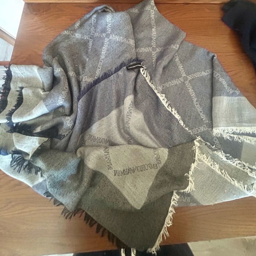 Emporio Armani women's scarf like new, blue gray reversible