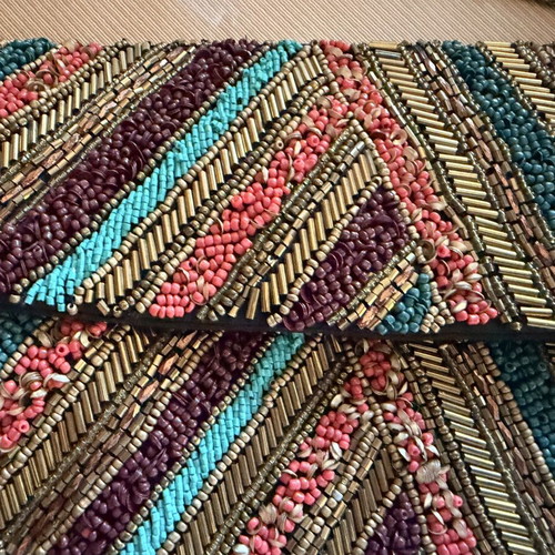 Sfera crossbody bag with beads, multicolor, new