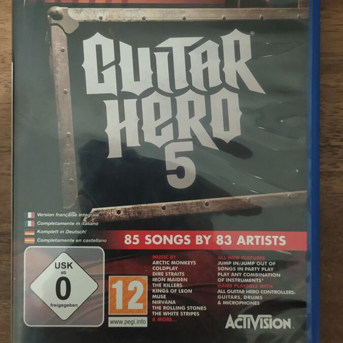 Guitar Hero 5 PS2 case used with manual without CD