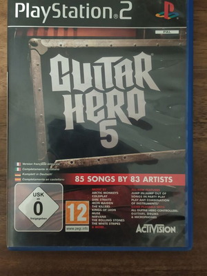 Guitar Hero 5 PS2 case used with manual without CD