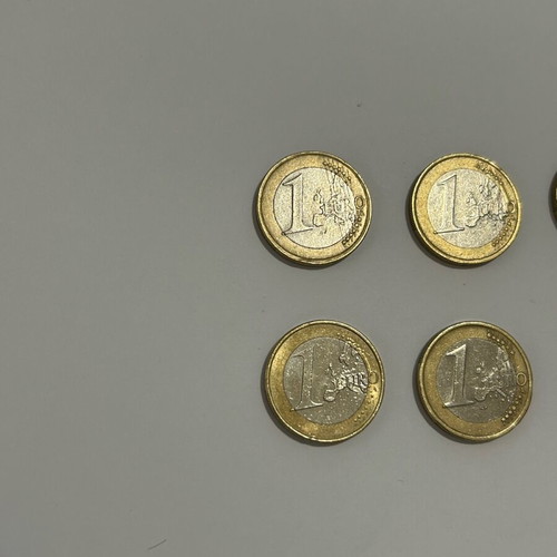 Collectible 1 Euro Coins used, pack of 6