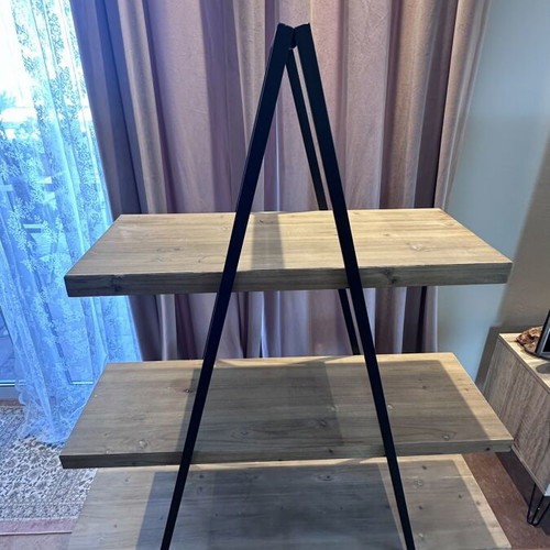 Bookshelf industrial style 3-tier A-frame ladder used
