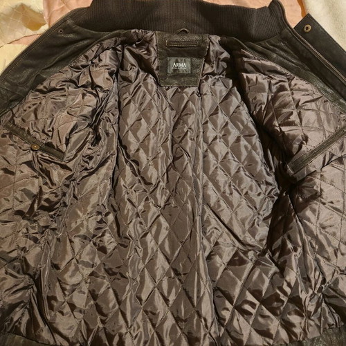 Arma men's leather jacket new, brown, size 50