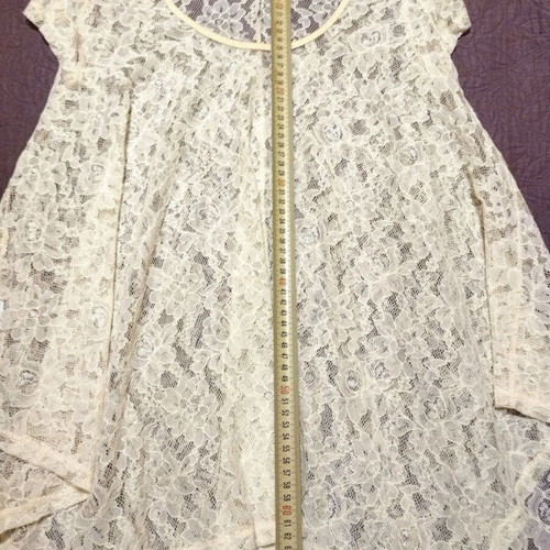 Luxury yellow lace tunic blouse, one size