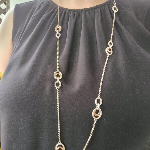 Links of London 925 silver necklace like new, 89 cm, with rose gold