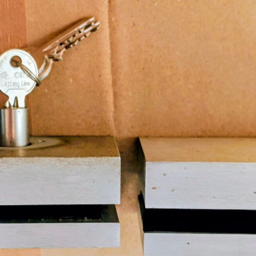 GEVY Glass Door Lock like new, inox matte with cylinder