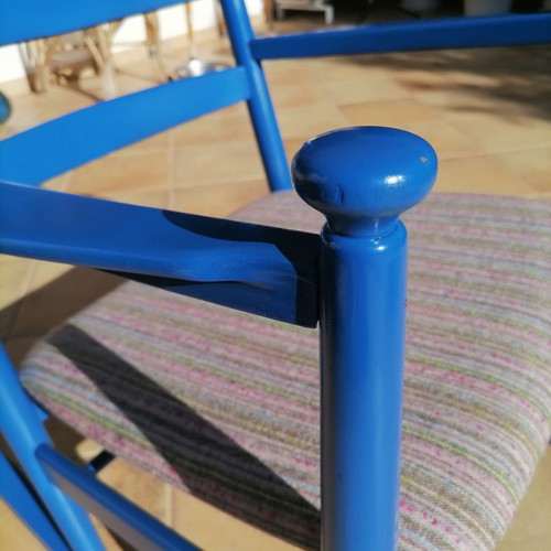 Danish rocking armchair used, retro 1960s, beech wood