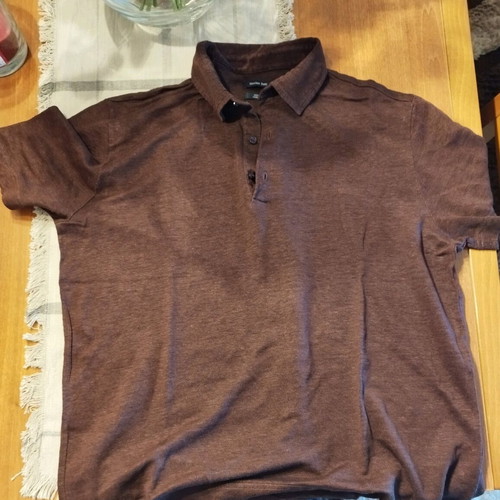 Massimo Dutti linen polo size L like new, brown/burgundy