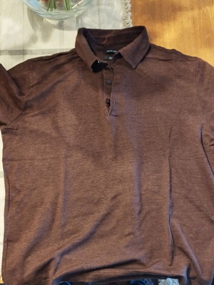 Massimo Dutti linen polo size L like new, brown/burgundy