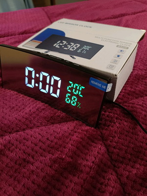 Digital LED Table Clock new with temperature and humidity display
