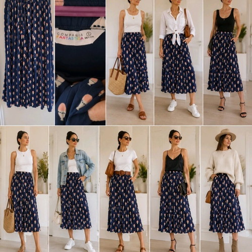 Compania Fantastica skirt like new, blue, sizes S and M