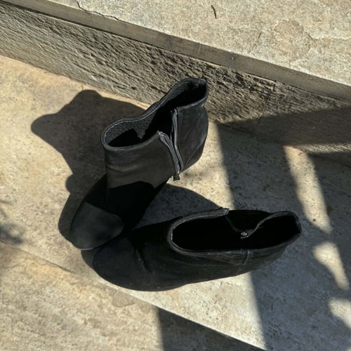 Prima suede black ankle boots used, size 38, 5 cm heel
