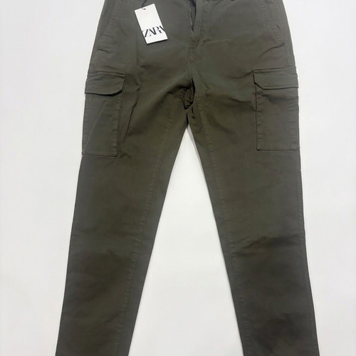 ZARA Cargo Fit men's pants, khaki green, size 44/34