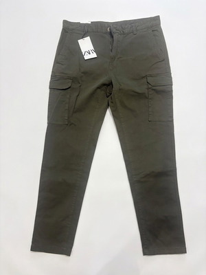 ZARA Cargo Fit men's pants, khaki green, size 44/34