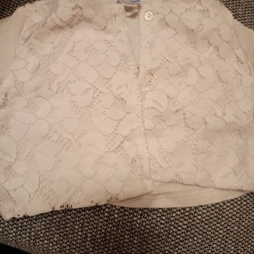 White bolero with lace 6/12 months