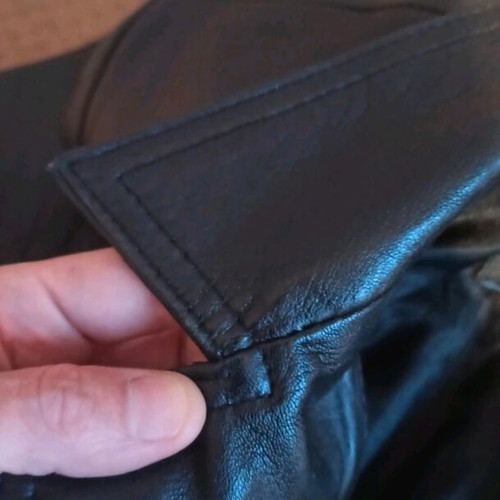 Leather jacket black size M like new, genuine Kastoria leather