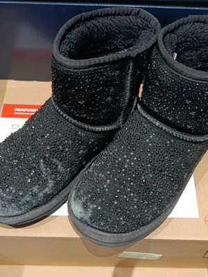 Lelli Kelly boots used with rhinestones and fur size 34 black