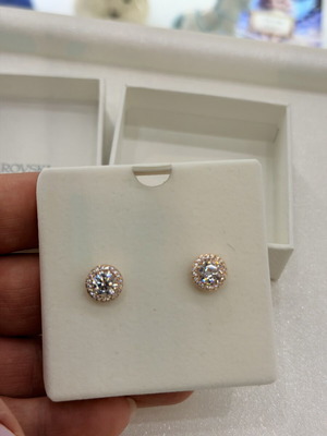 Swarovski Constella / Una Angelic καρφωτά σκουλαρίκια σε ροζ χρυσό τόνο