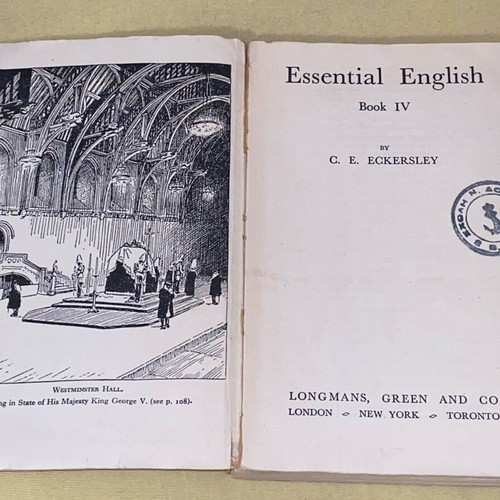 Essential English C.E. Eckersley Book4 μεταχειρισμένο από βιβλιοθήκη ΣΝΔ 1963