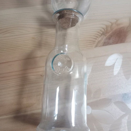 Glass carafes with cork like new, set of 2