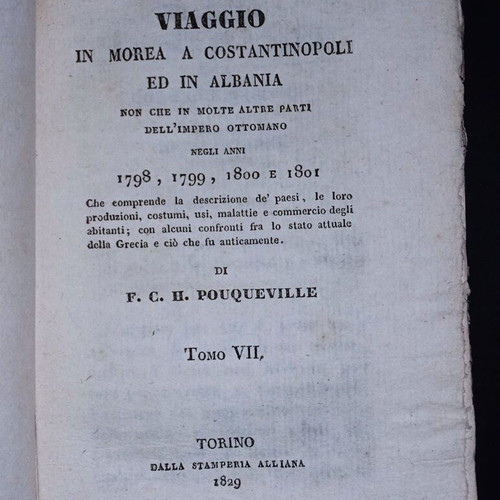 Italian travel book by Pouqueville used, 1829 Epirus