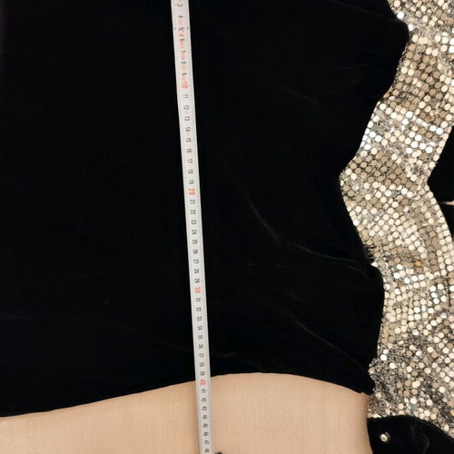 Black velvet dress with sequins on sleeves and bust like new