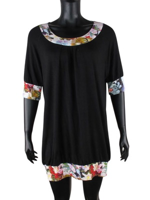 Eva & Claudi women's tunic dress size M black floral like new