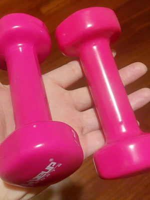 Pink 1kg Exercise Dumbbells new
