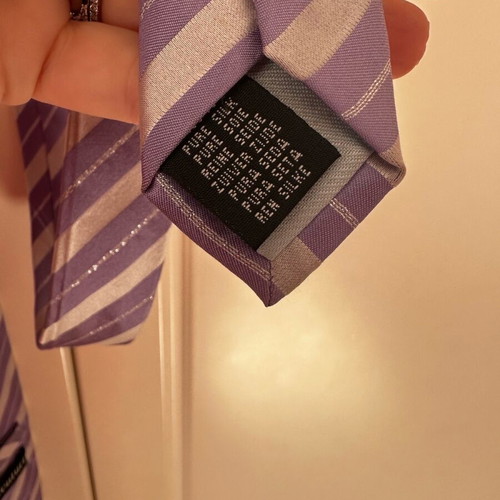 Men's tie like new, purple and silver