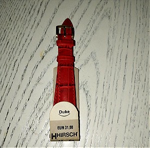 Λουράκι ρολογιού Hirsch Duke κόκκινο αδιάβροχο Νο14