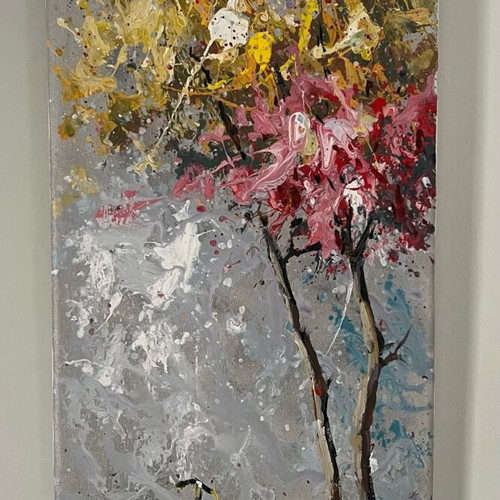 Painting by Stavros Bouranis 1946 Acrylic on Canvas 60x30