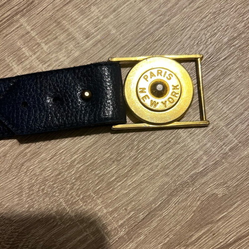 Leather blue vintage belt like new with golden details