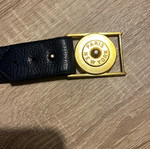 Leather blue vintage belt like new with golden details