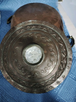 Copper pots very old used, three sizes, Austria