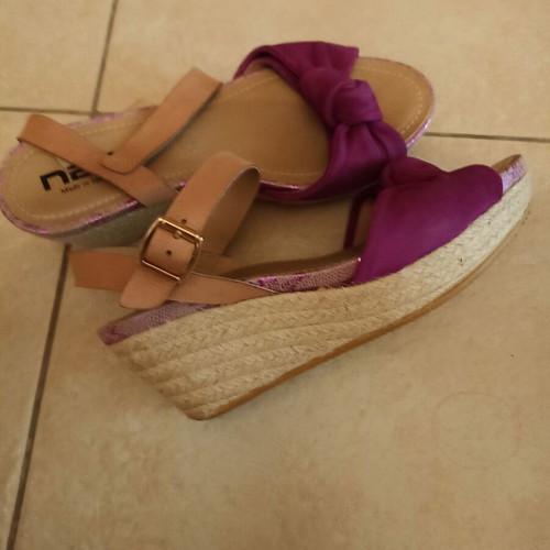 Nak espadrilles size 38 like new, brown and purple