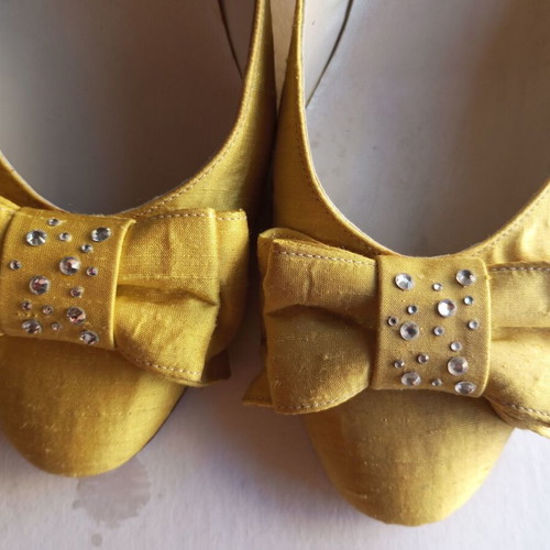 Vintage handmade yellow heels by Kehagiopoulos like new, size 39