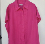 Vintage 100% linen shirt fuchsia pink plus size used
