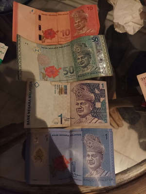 Malaysian banknotes used, set of 4 pieces