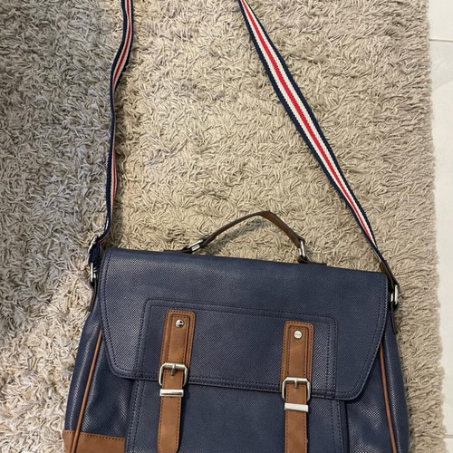 Aldo laptop bag like new, navy blue with brown details