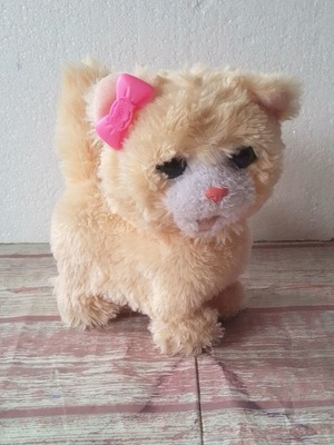 Плюшена механична котка Furreal Friend's Yellow Kitten Cat като нова